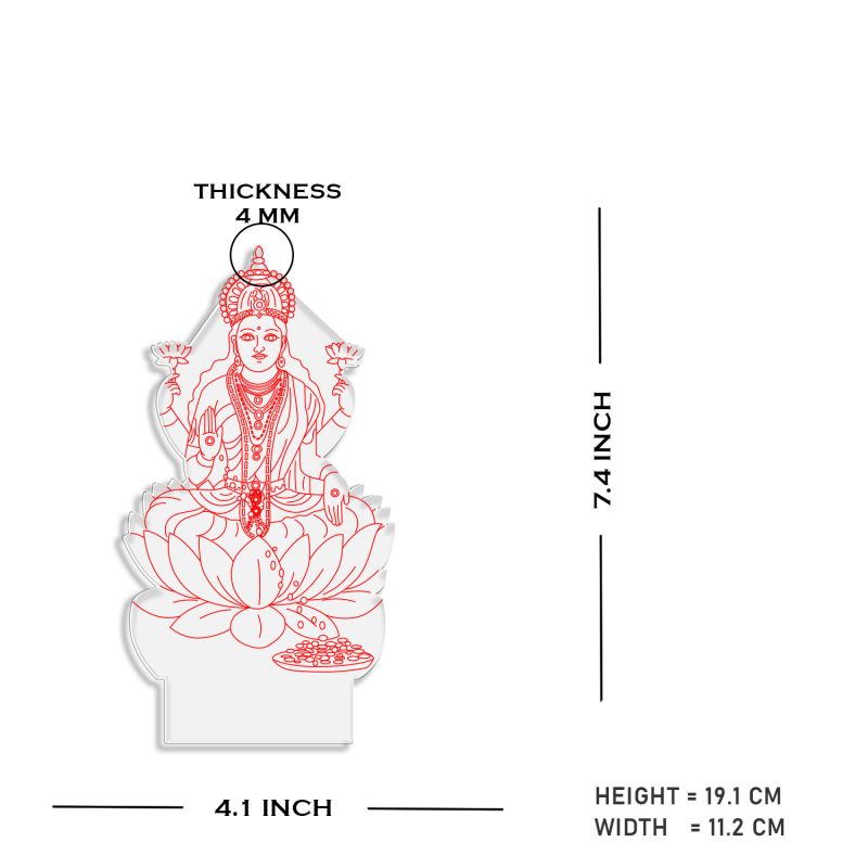 3D Illusion God Laxmi Led Night Lamp with Warm White Color Home Office Pooja Room Decor